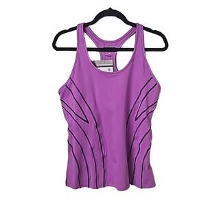 Alex and Abby Purple Athletic Racerback Tank Top Built In Bra Womens Size XL NWT
